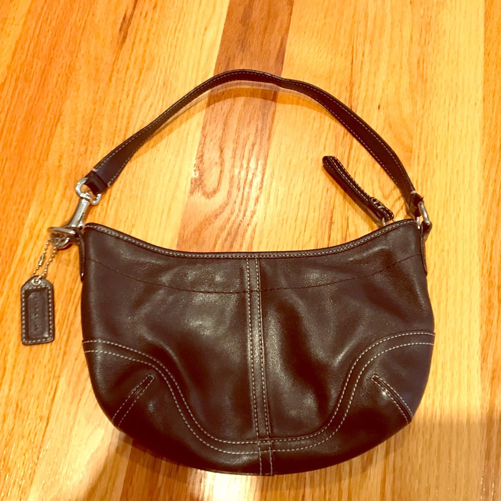 Black leather Coach purse